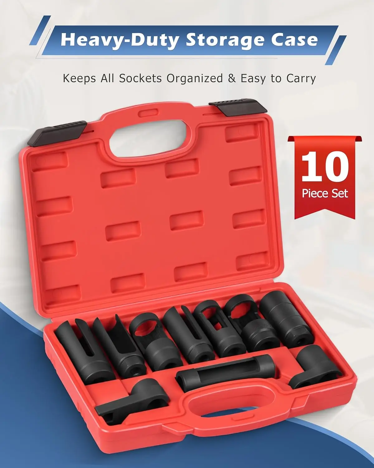 Universal Oxygen Sensor Socket Set O2 Lambda Sensor Removal Tool Kit Automotive Wrench Remover Installer Multi Size Box Tool view 3