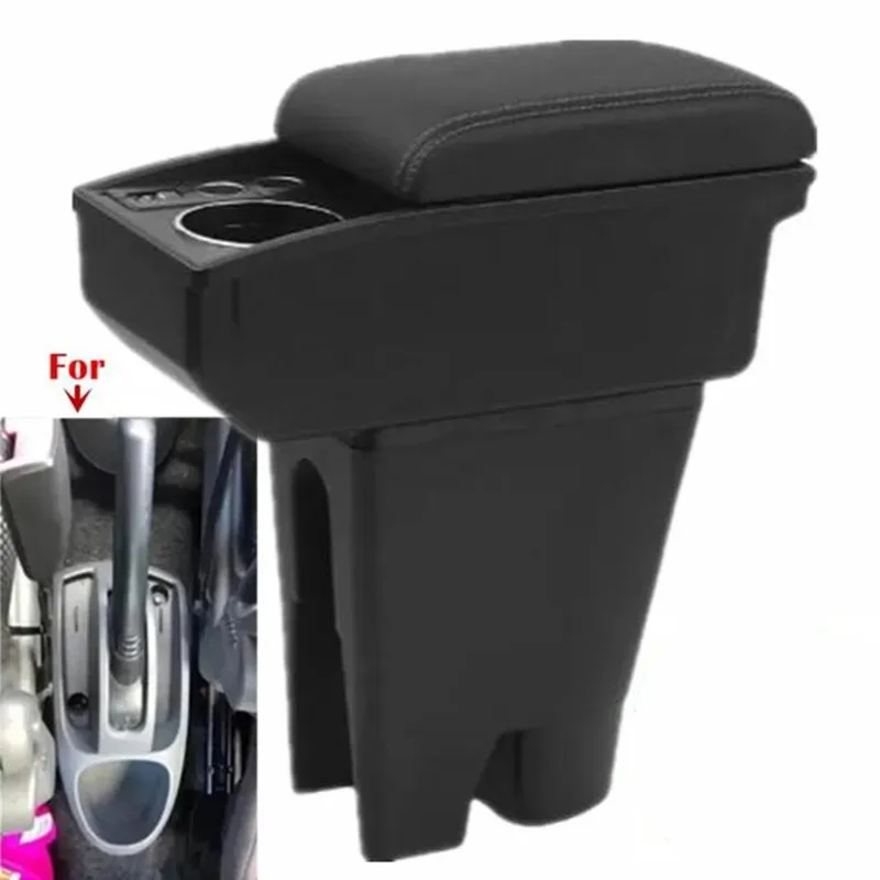 For Citroen C1 Armrest Box for Peugeot 107 Toyota Aygo BJ Car Armrest Double-Layer Storage Box Cup Holder Retrofit Accessories