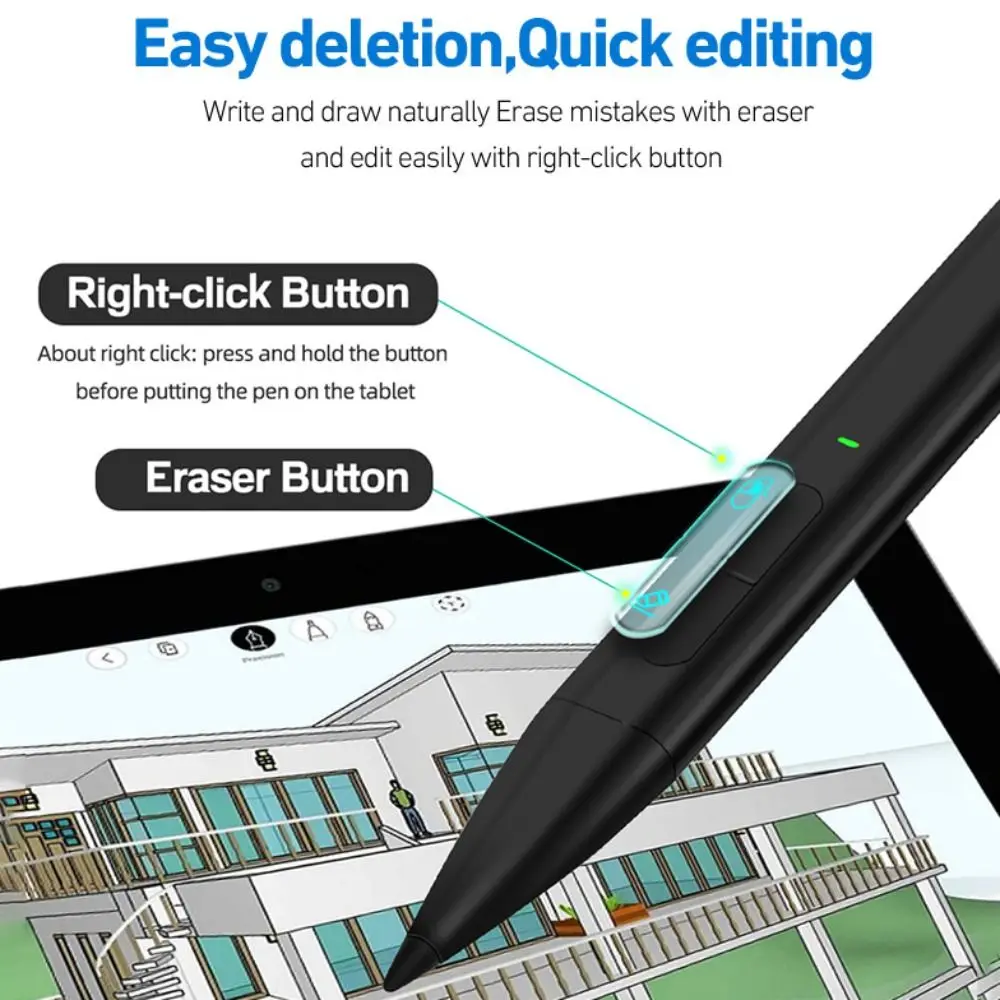 4096 Pressure Slim Pen 2 Replaceable MPP 2.0 Stylus Pen Smooth Fast Charging for Microsoft Surface Pro 9/8/7/6/5/4/3/X