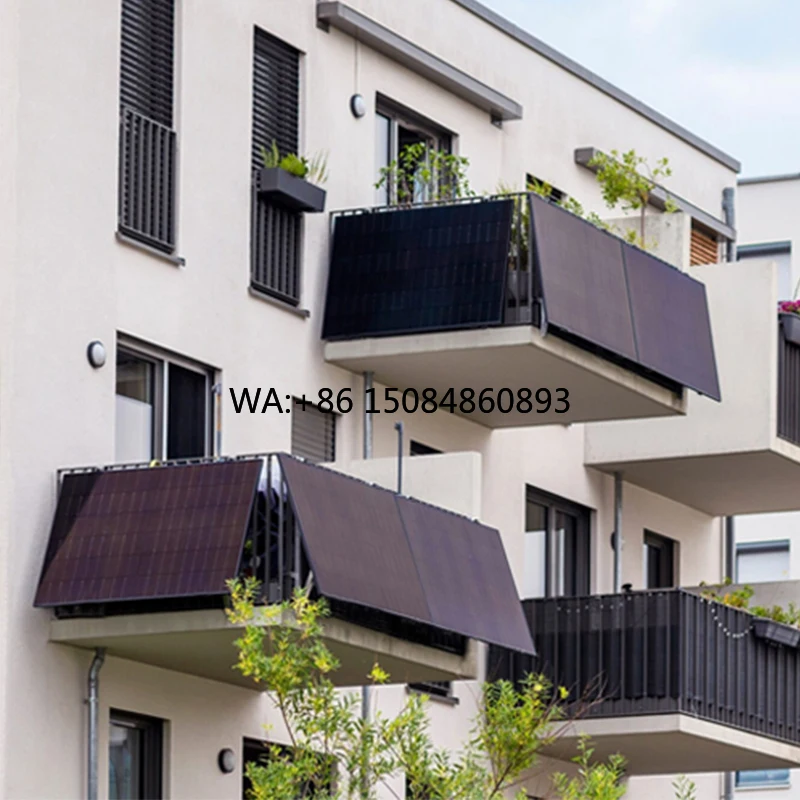 Balcony solar power generation   700W 800W Full Black Light Weight Solar Panel Balcony PV System Kit with Batteries