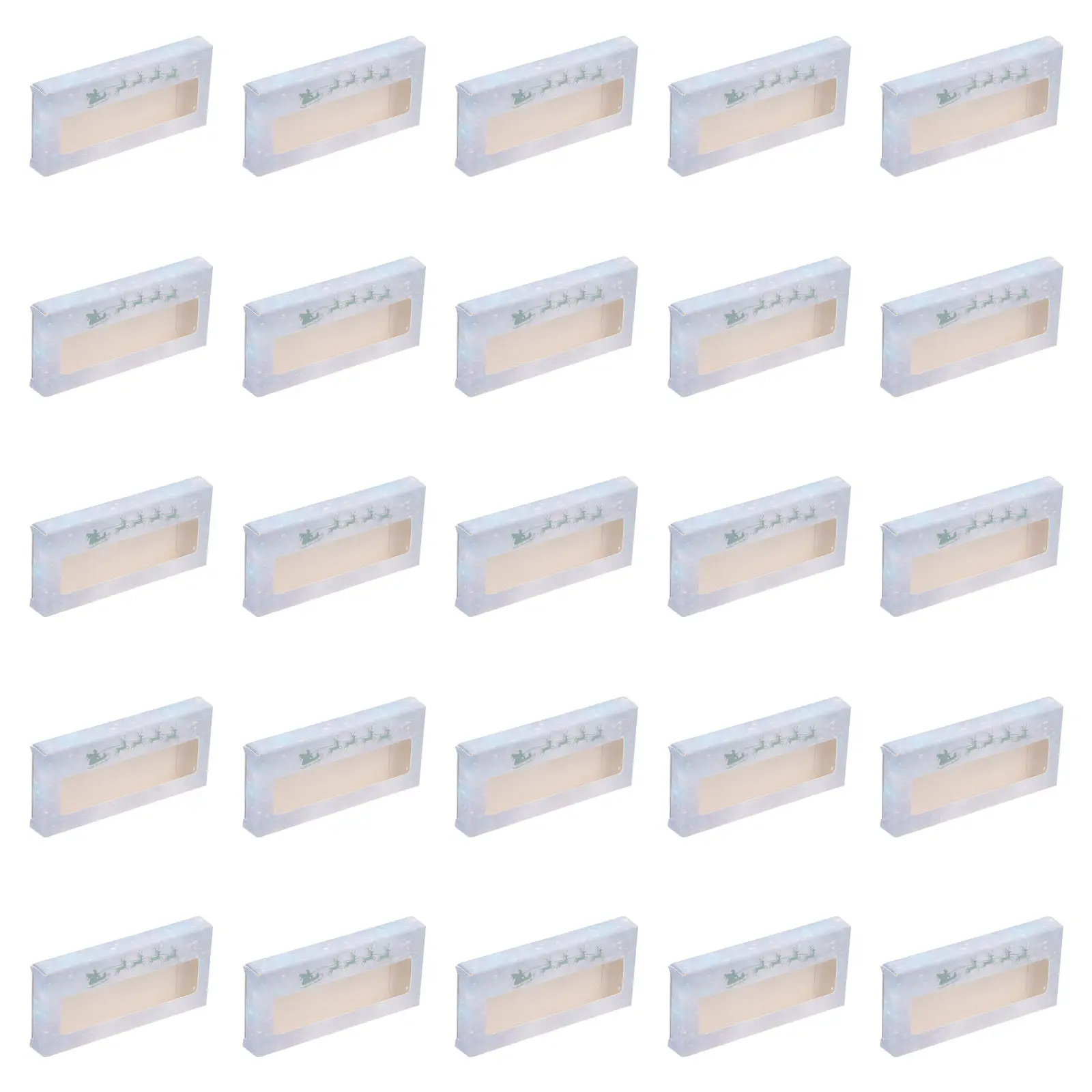 25Pcs Christmas False Eyelash Storage Case Xmas Eyelash Box Paper Organizer Portable Lash Holder Xmas Lash Storage Case