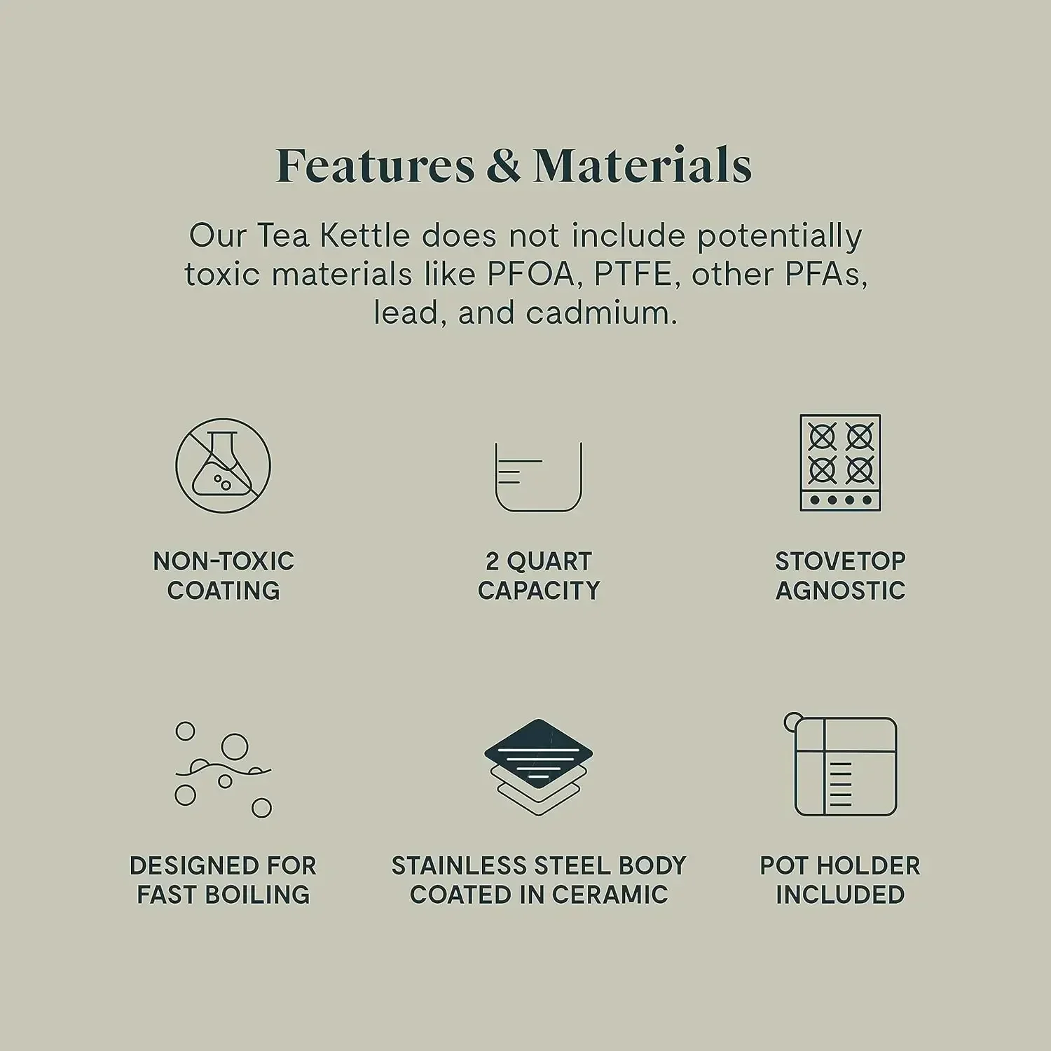 Hot SalesCaraway Tetera con silbido de 2 cuartos - Tetera duradera de acero inoxidable - ebullición rápida