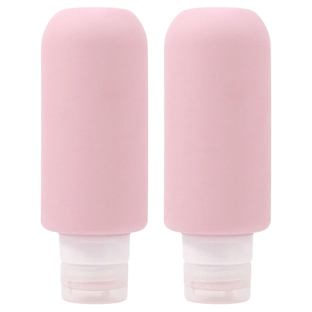 

2 Pcs Bottles Silica Gel Travel Squeeze Container 147x55cm Containers Pink Home Accessories Miss