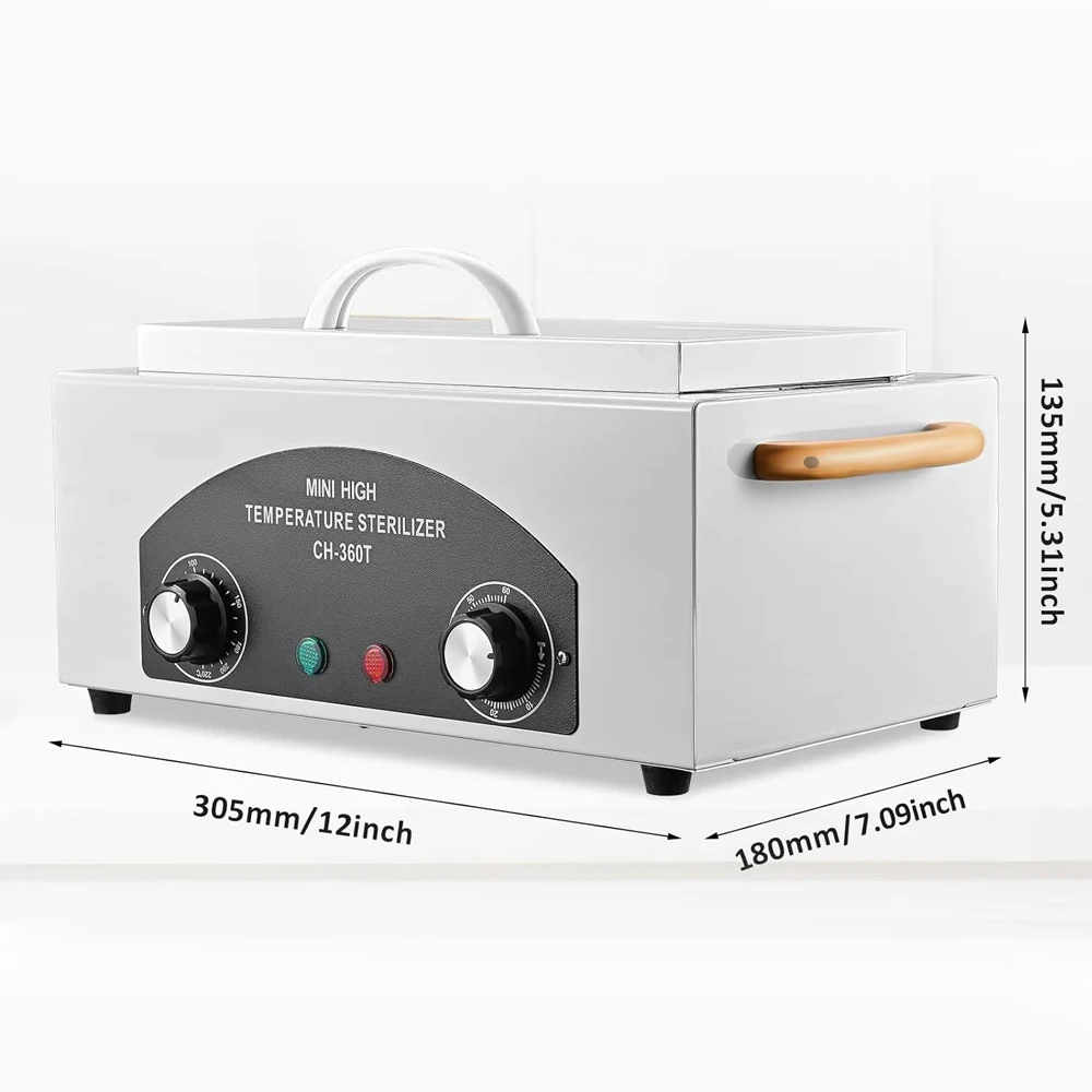 YIKOOLIN High Temperature Sterilizer 1.5L Dry Heat For Metal Tweezers Scissors Adjustable Time Temp for Salon And Home Use