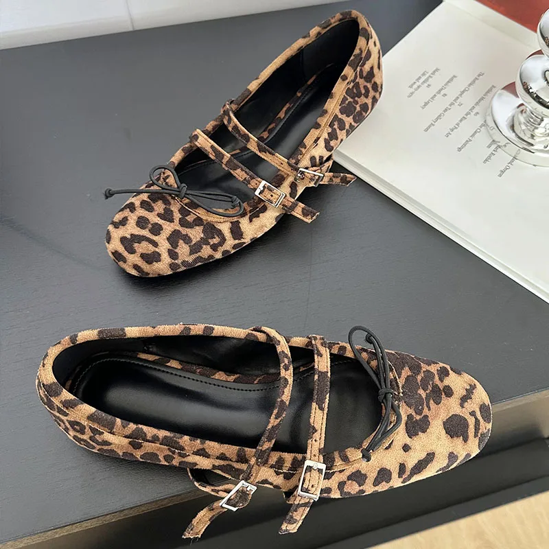 Primavera nuove donne scarpe basse moda stampa leopardo punta tonda donna Casual Mary Jane scarpe suola morbida ballerine scarpe nuova donna