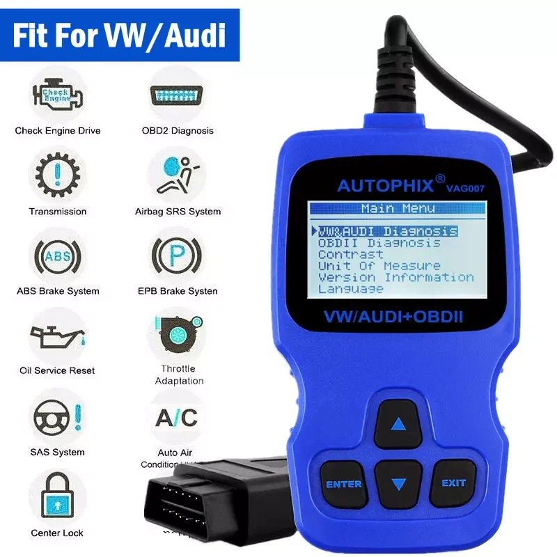 

Autophix V007 OBD2 сканер автомобильный диагностический инструмент подходит для VW/Audi ABS SRS EPB маслосброс полная система OBD 2-кодовый считыватель