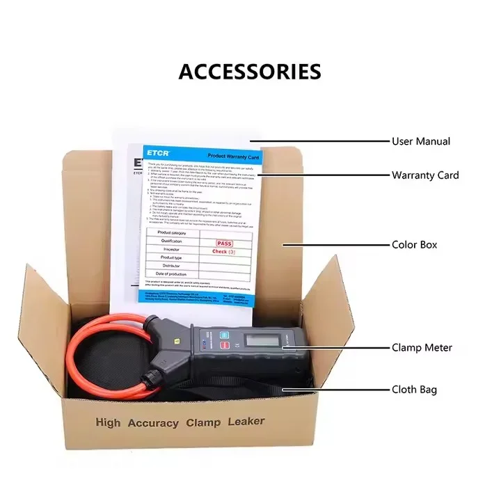 2026 ETCR6900 Digital Non-Contact Rogowski Coil Current Meter Safe and Reliable with Insulation Resistance Tester Display