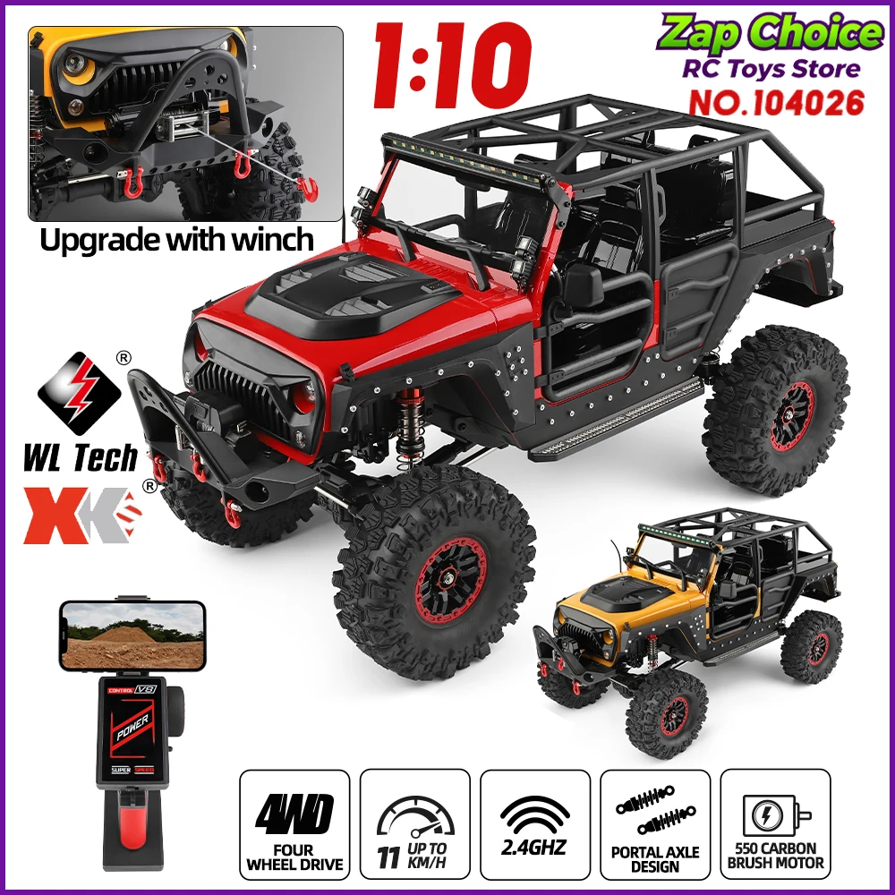 ZAP WLtoys New 104026 1/10 Scale 4WD Electric RC Off-Road Racing Climber 2.4G Remote Control Toy Gift for Boys & Adults