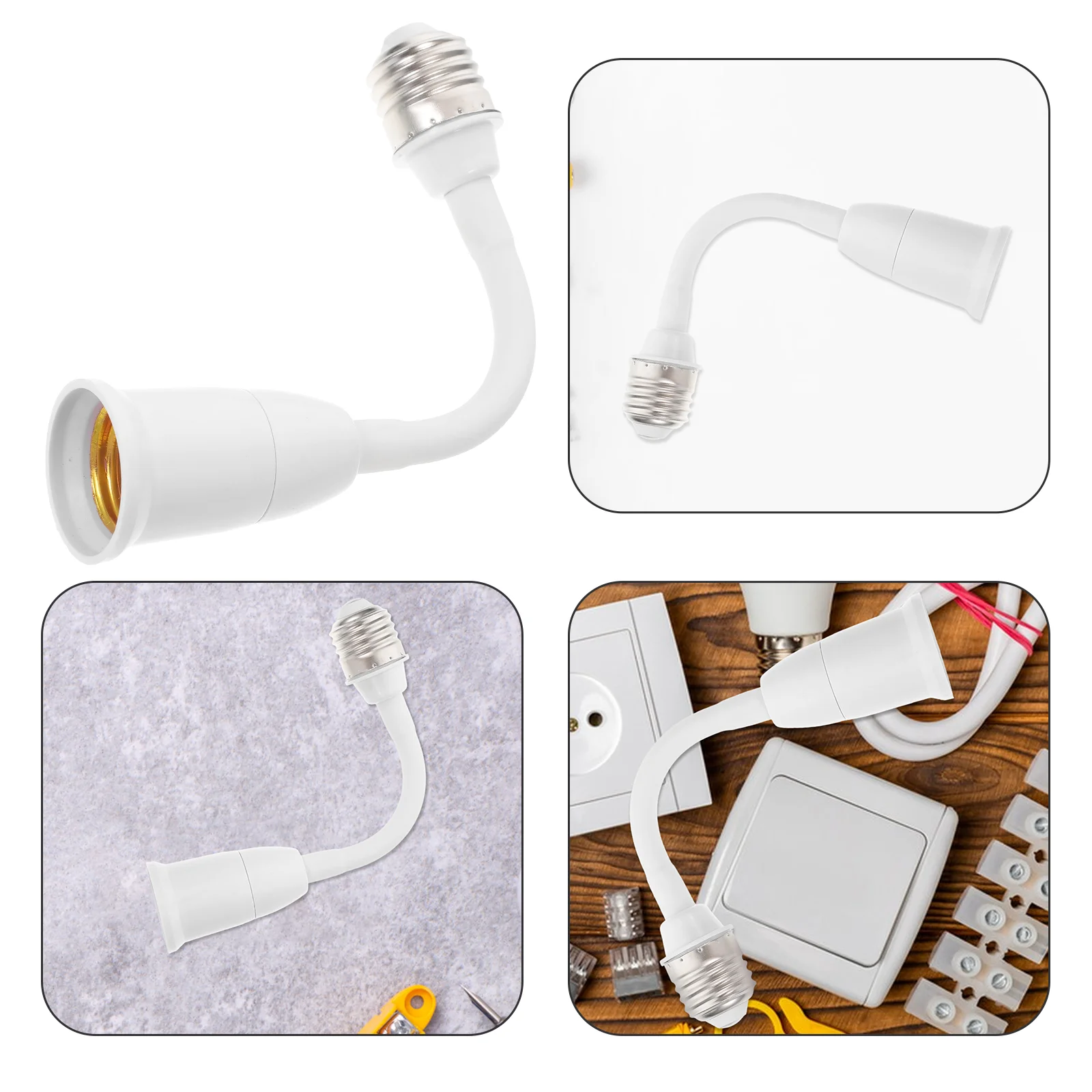 Universal Lamp Holder Light Bulb Extender Socket Extension Llight Long Hardened