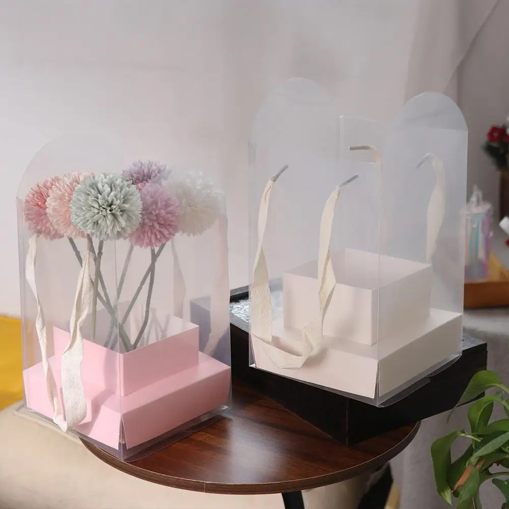 

Transparent Handheld Flower Box Handbag Packing Material Bouquet Wrapping Bag Paper Box Portable Flower Bag Flower Wrapping