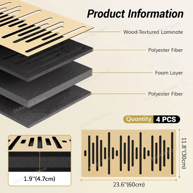 1PCS Wooden Absorbent Panel Diffusion Panel HIFI Listening Recording Music Studio, Reducing Echo Reverb Acoustics