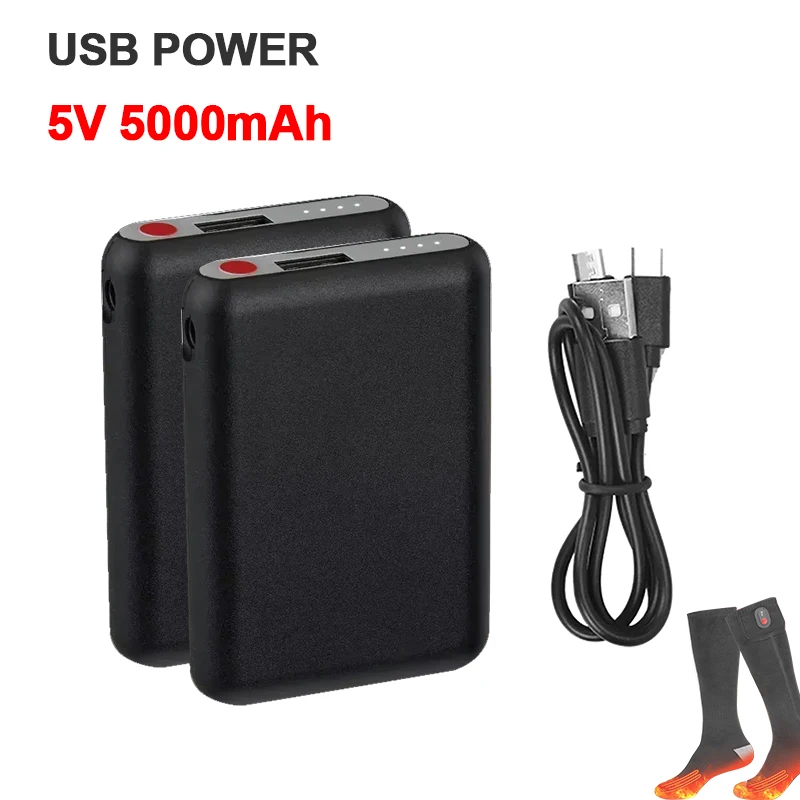 Heated Gloves Battery 5V 5000mAh Rechargeable for Heating Vest, Socks,Winter Outdoor Sports Boots Batteries Mobile Power Bank