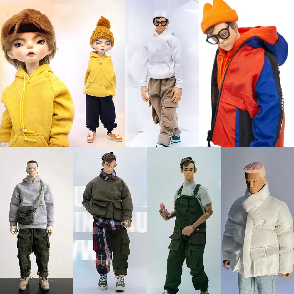 

1/6 Male Soldier Zipper Coat Trench Windbreaker Patchwork Loose Overcoat Tops Multi Pocket Jacket 12" Action Figure Body Toys