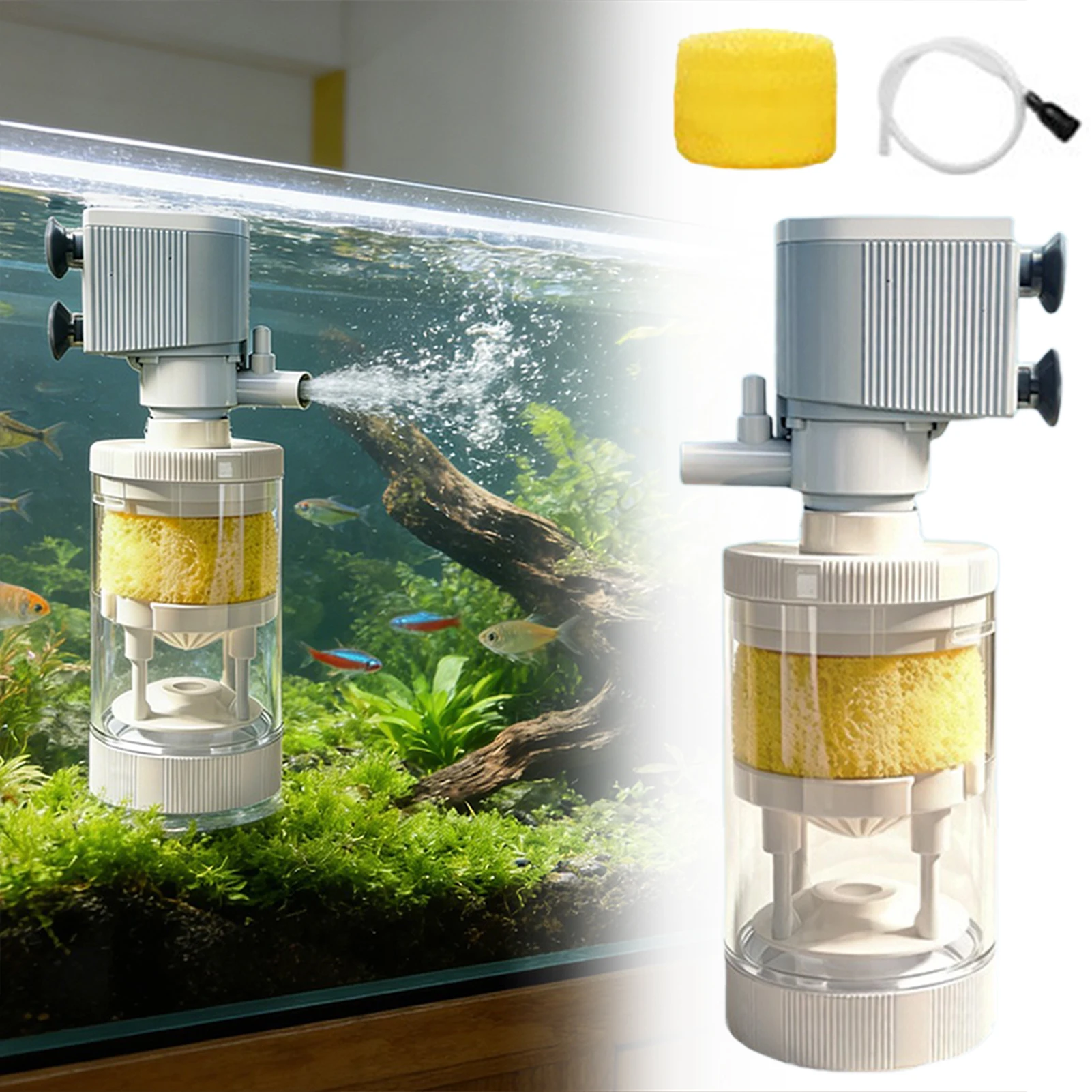 Filtre d'aquarium à haute efficacité, silencieux, filtre Submersible à économie d'énergie, ventouse, Circulation d'eau, pompe de filtre d'aquarium