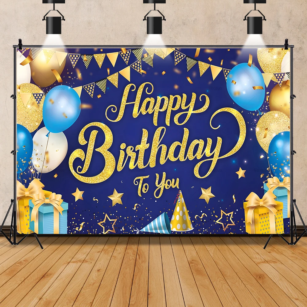 Birthday Backdrop Gold Custom Balloons Decoration Black Banner Party Table Decor Photography Rose Christmas Valentine\'s Day Glit