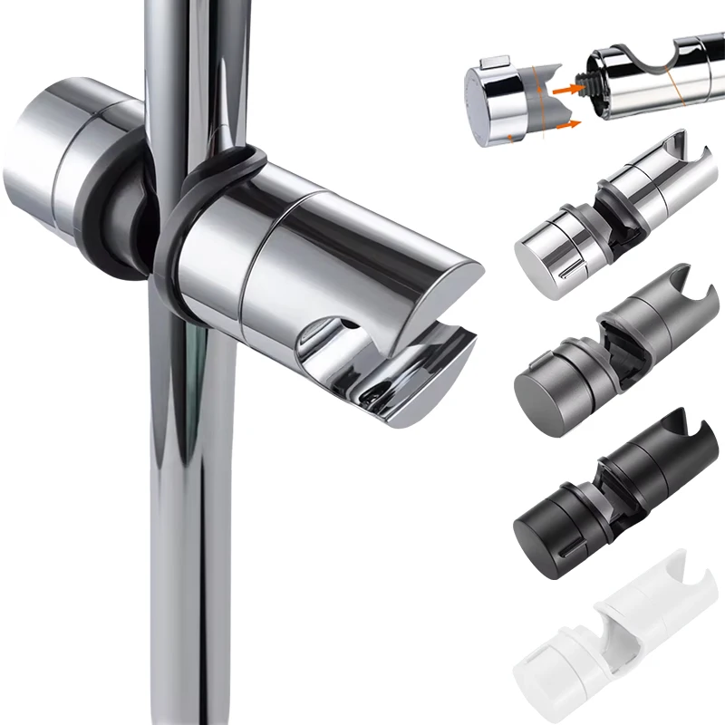 

Universal Shower Head Holder Adjustable Shower Rail Holder Bathroom Accessories Replacement Hand Shower Bracket for Slide Bar
