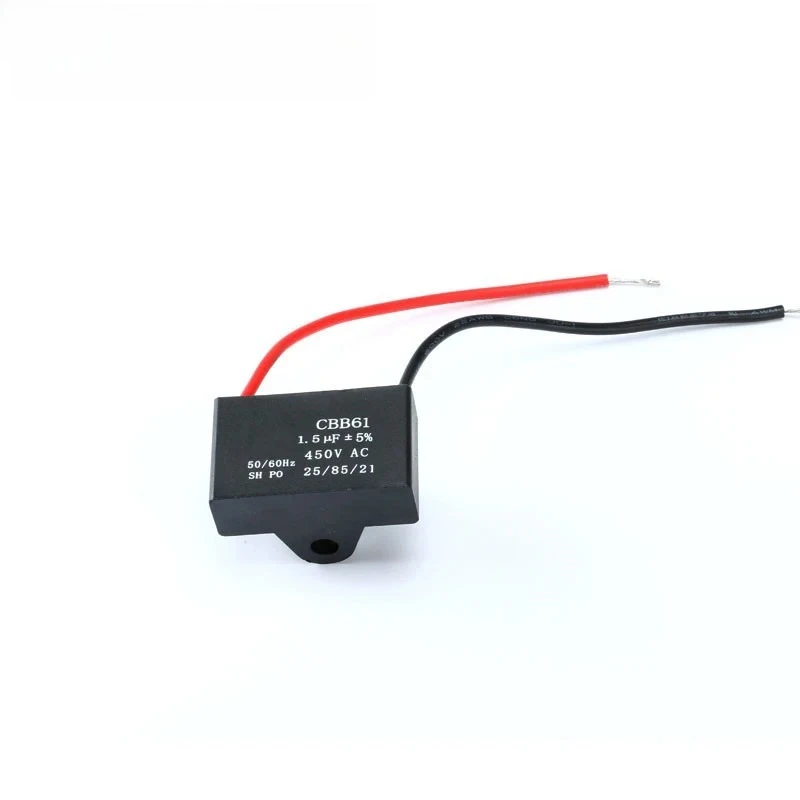 CBB61 Fan Starting Capacitor 450V 1/1.2/1.5/1.8//2/2.5/3/3.5/4/4.5/5/6/7/8/10/12/15/18/20 UF Fan Capacitor for Range Hood Fan