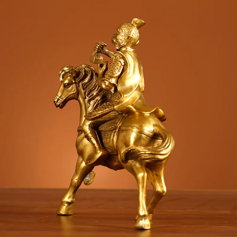 Immediately Ascend to the Rank of Marquis Ornament Craft Copper Horse Monkey Home Office Decoration Brass