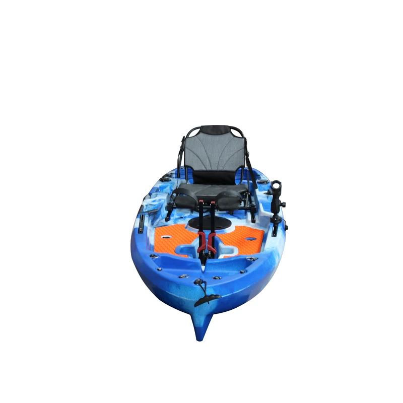 Vicking Kayak a pedale singolo Canoa per barca da pesca all'ingrosso economica con sistema di timone Scafo in HDPE per acque in fiume e offshore