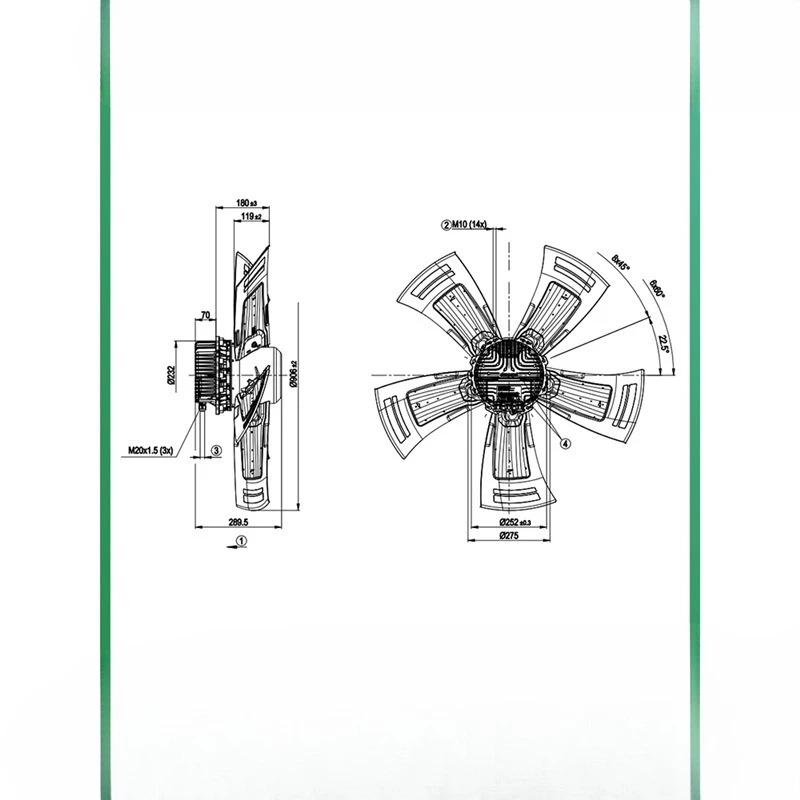 External rotor axial flow centrifugal fan Precision air conditioner External equipment Cooling fan