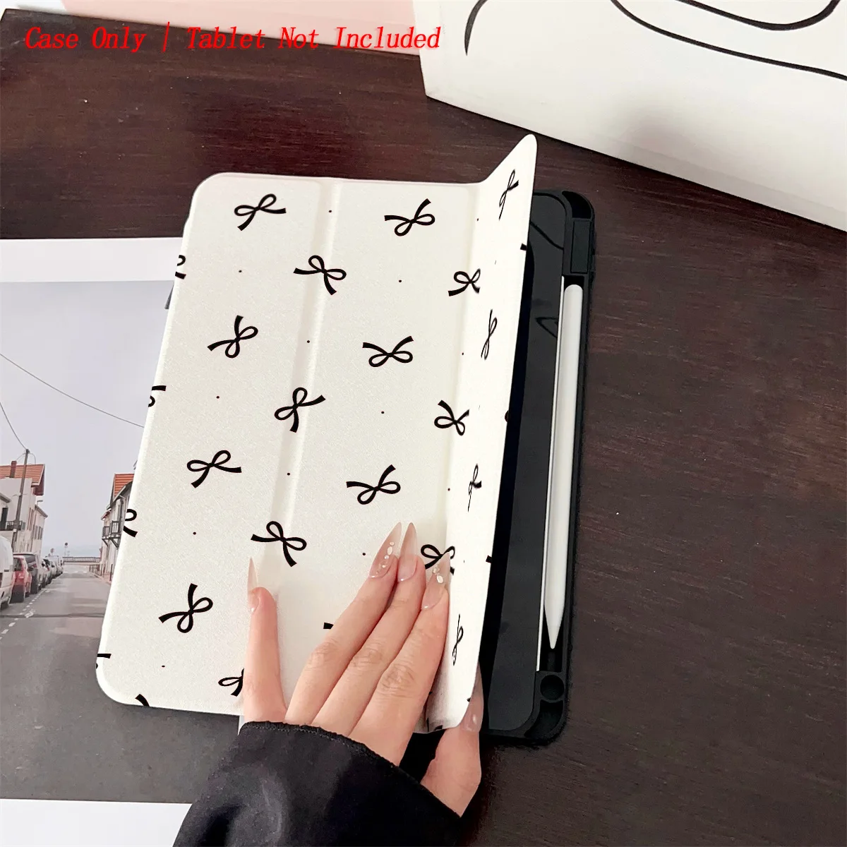 Simple Fresh 360° Rotating iPad Book Cover with Pen Slot & Sun Pattern, Fits Multiple Apple Models