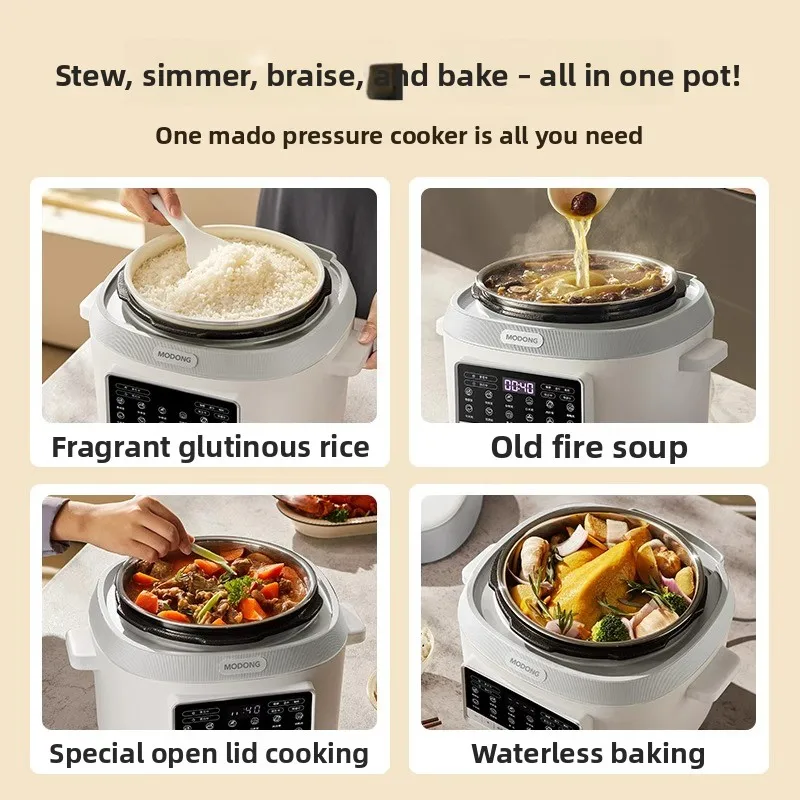 Electric Pressure Cooker 5L Dual Inner Pot Multi Function Rice Cooker Stew Soup One Pot Programmable Fast Cooking Home Use