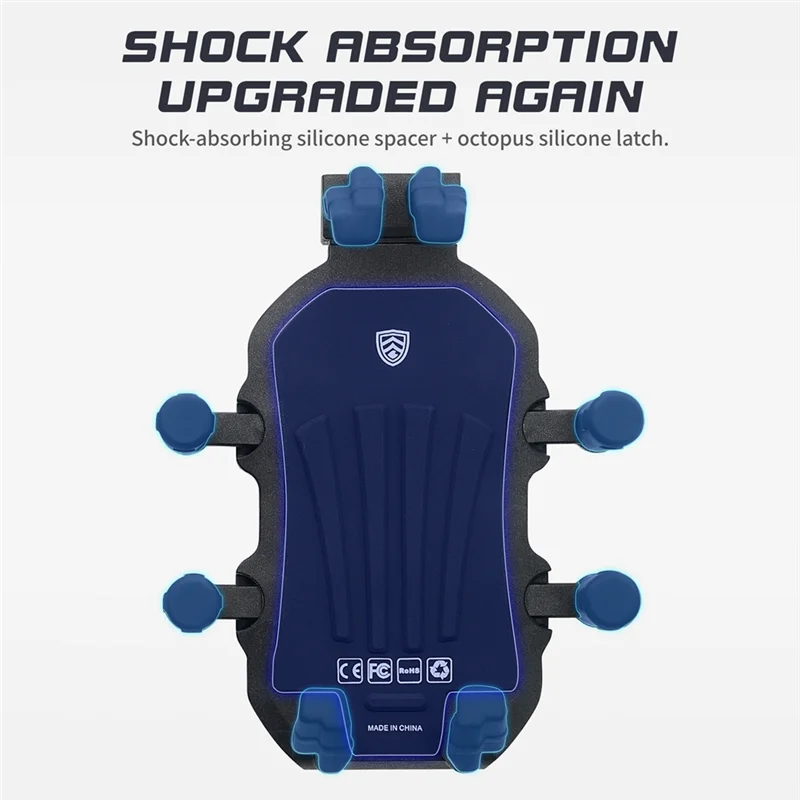 Motorcycle Phone Mount With Vibration Dampener, 1-Hand Operation Motorcycle Bike Scooter ATV Handlebar Holder, Fine Workmanship