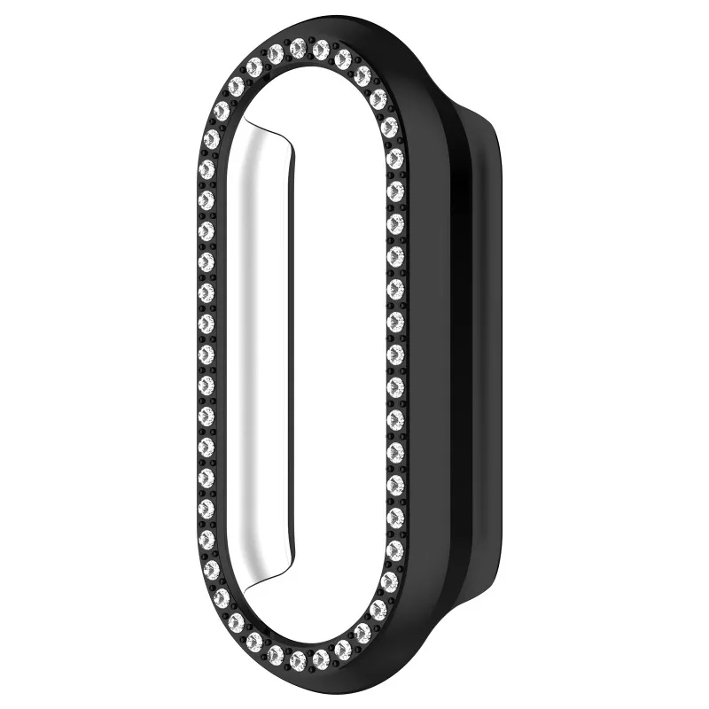 Glass + Case For Xiaomi Mi Band 8 PC+Diamond All-around Bumper Protective Cover + Screen Protector for Mi Band8