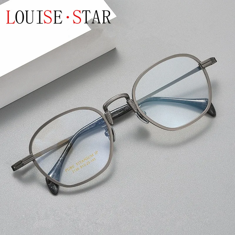 Myopia glasses for men, pure titanium frame, all titanium retro oval frame, prescription and matching glasses