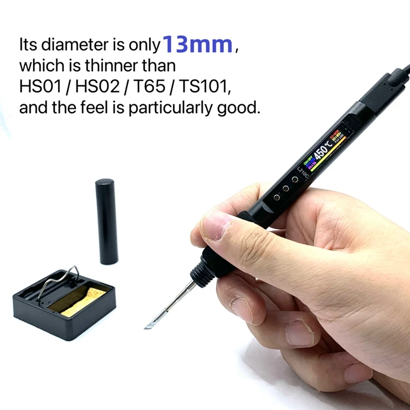 PD 100W Portable Electric Soldering Iron 50-500°C Adjustable Temperature Color Screen DIY Repairing Tool