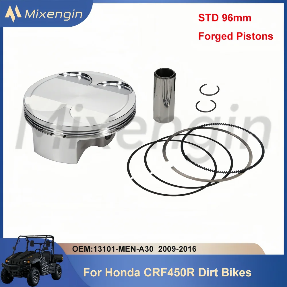 Dla 2009-2016 Honda CRF450R CRF 450 R 96mm 12.5:1 13101-MEN-A30 Części do silników motocyklowych Wysokiej jakości kuty zestaw do odbudowy tłoka