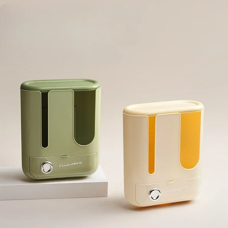 Three in One Wall Mounted Tissue Wet Wipe Storage Box Light Luxury Creative Home Living Room Multi-purpose Storage Tissue Box