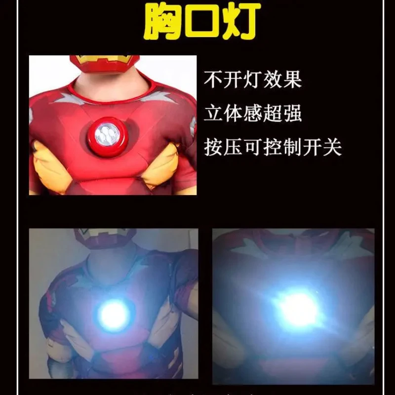 Disfraz de los Vengadores de la periferia para niños, disfraz de Iron Man con iluminación para Halloween, regalo de cumpleaños y Navidad, novedad