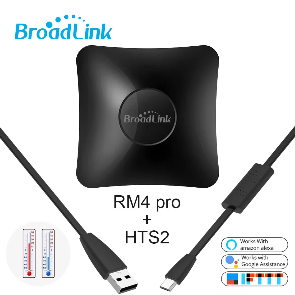 

Original BroadLink RM4 Pro IR Wifi RF Switch Universal Remote Control Controller HTS2 Sensor Works Alexa Google Home Assistant