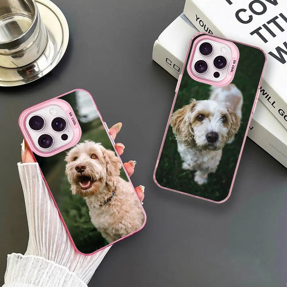 

Cute Labrador Golden Retriever Dog Phone Case For iPhone 16,15,14,13,12,11,Mini,Pro,MAX Pink Matte Shockproof Cover