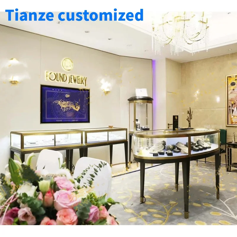 

（customized）Luxury jewelry shop decoration ideas optical store design jewellery retail showroom display furniture watch showcase