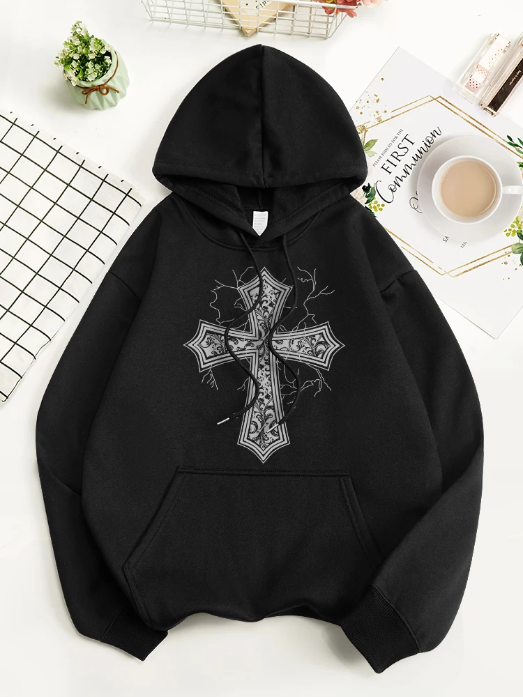 

Templar Crossprinting Cotton Hoodie Autumn Cotton Casualsweatshirt Fashion Hat Rope Tracksuit Loose Warm Oversize Sweatershirts