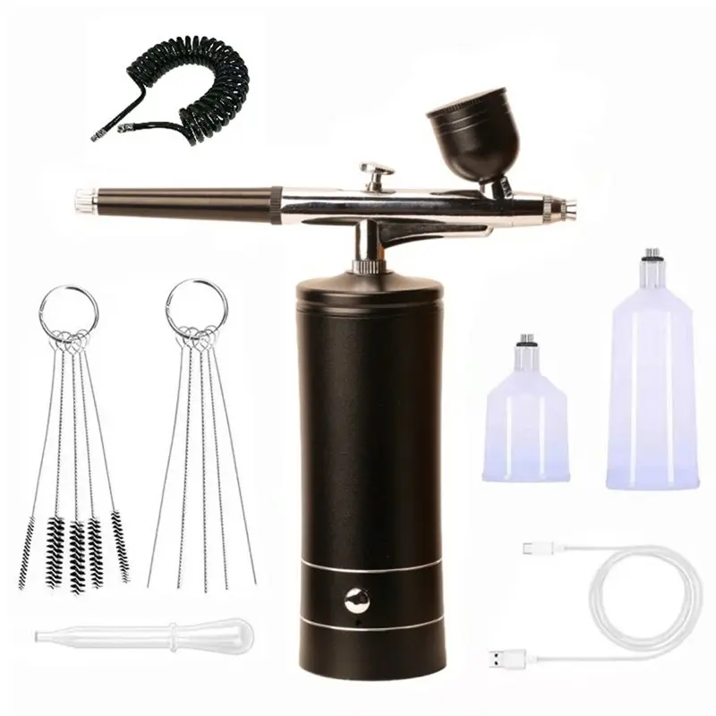 WORTHOWN-Airbrush Kit Rechargeable Cordless Airbrush Compressor,Portable Handheld Airbrush Tool,Airbrush Set For Art Painting