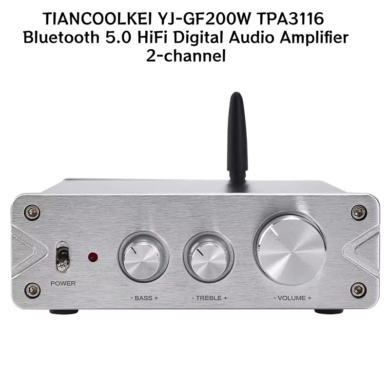 

TIANCOOLKEI YJ-GF200W TPA3116 Bluetooth 5.0 HiFi Digital Audio Amplifier 2-channel stereo sound With high and low pitch adjust