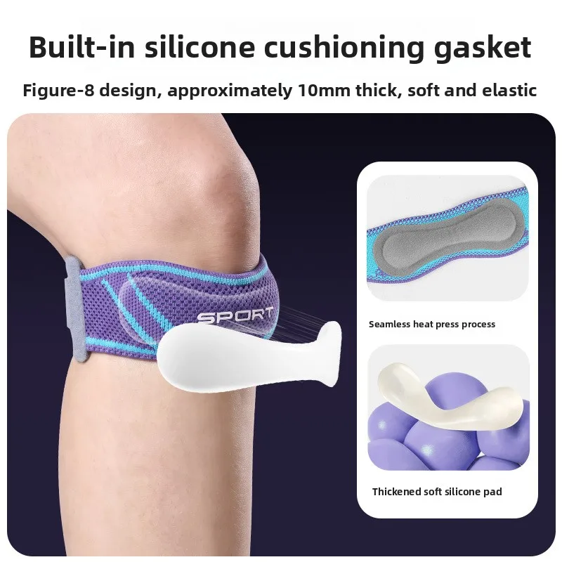 Men Women Breathable Compression Patella Knee Pads with Shock Absorption Support for Running Basketball Cycling Outdoor Meniscus