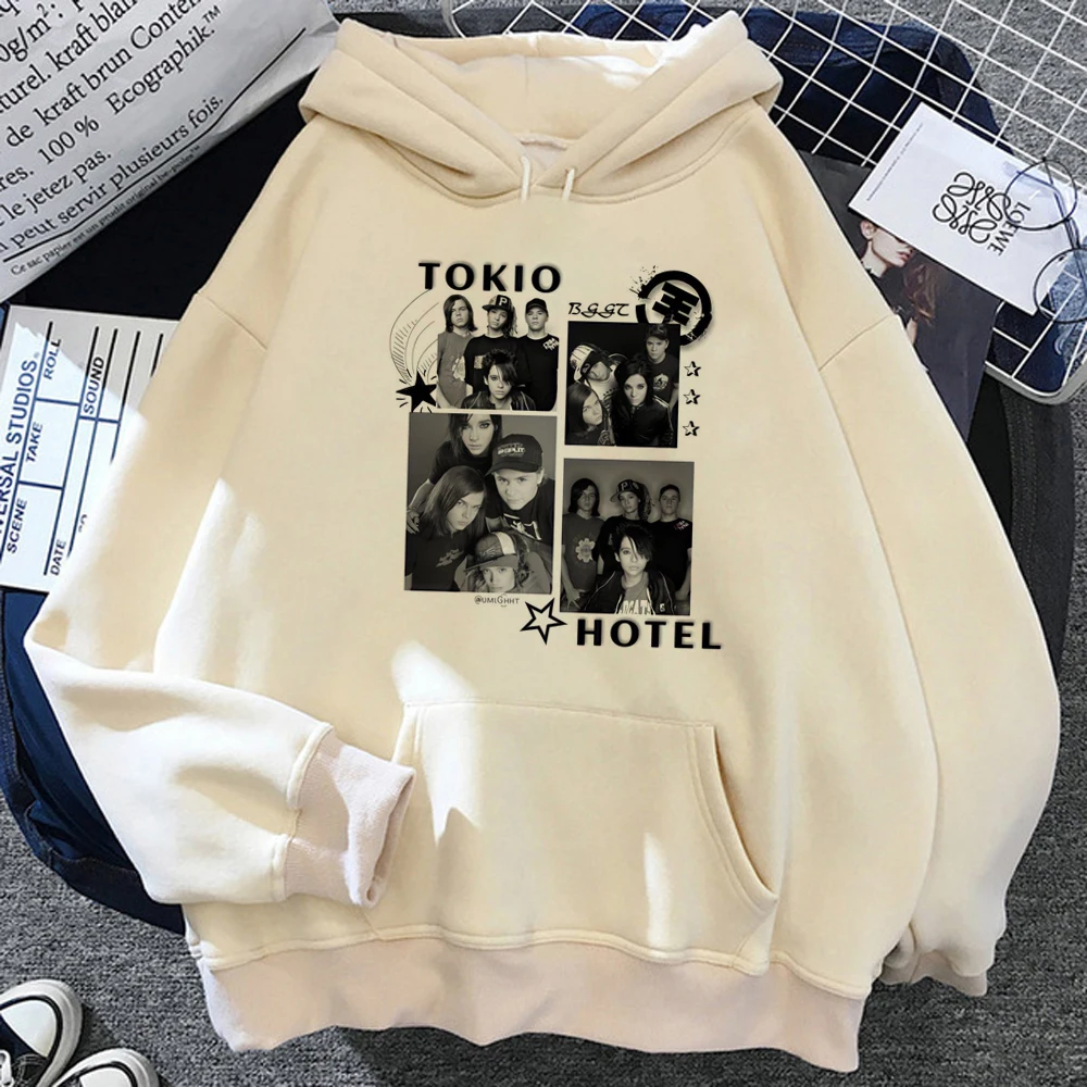 

Tokio Hotel hoodies women long sleeve top gothic aesthetic vintage sweatshirts female Fleece tracksuit