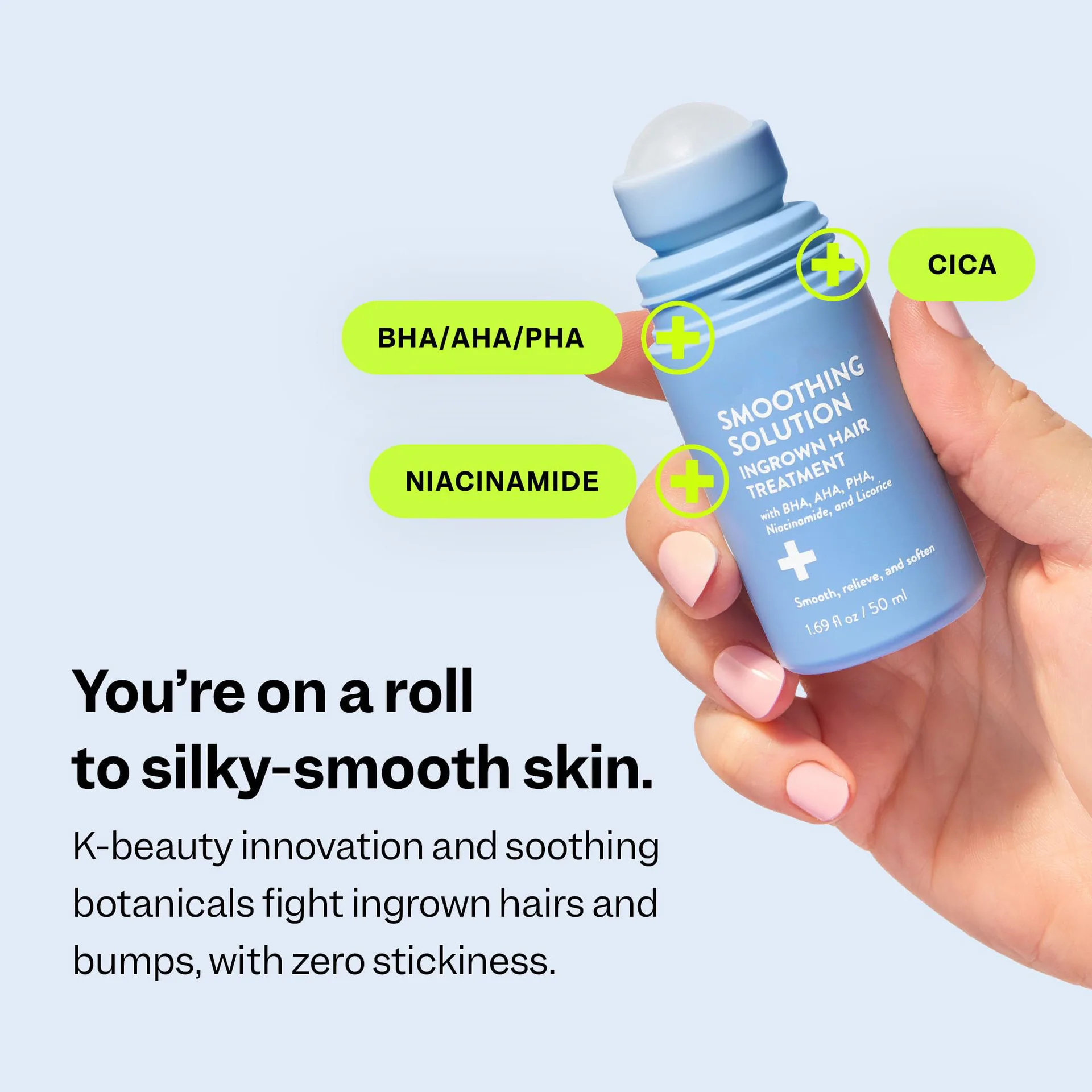 50ml After Hair Removal Soothing Roller Essence, Gentle Moisturizing Repair, Relieve Irritation & Redness, Improve Dullness, Refreshing Smooth Skin Daily Care