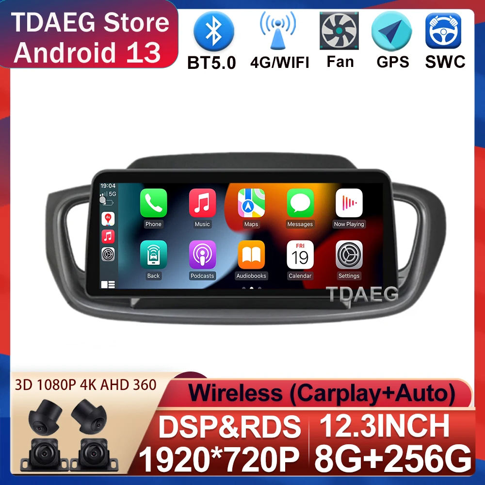 

Автомагнитола с IPS-экраном 12,3 дюйма для KIA Sorento 2015-2018, Центральная аудиосистема мультимедиа, видео, GPS-навигатор DSP, 4G, Wi-Fi, RDS