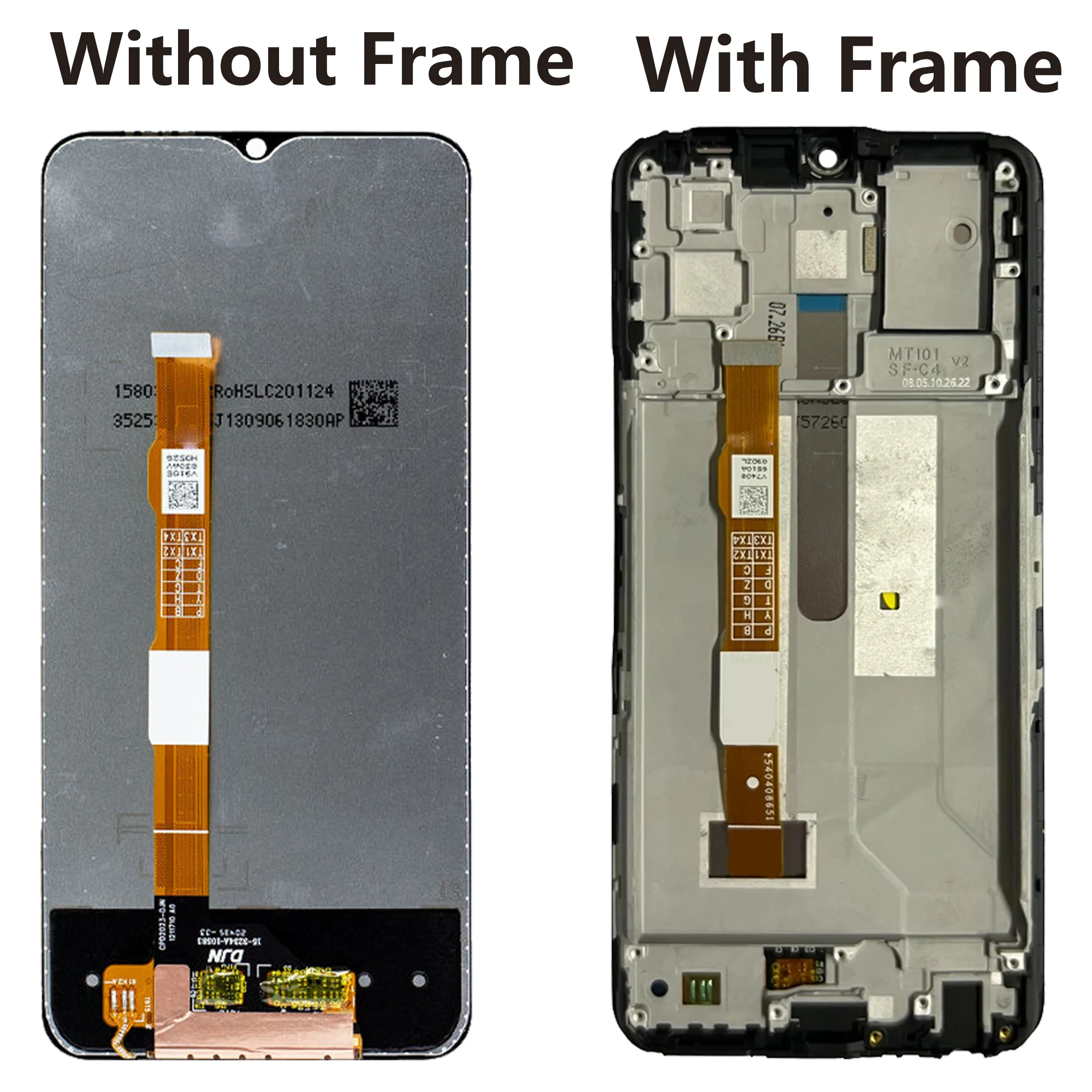 Original For vivo Y72 5G Touch Screen Full With Frame  V2041 V2060 LCD Display Phone Repair Digitizer Assembly Replacement Parts