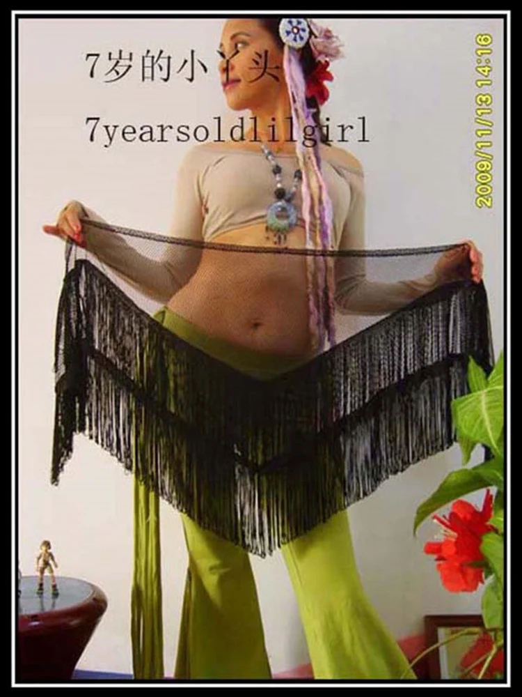 Trajes de baile danza del vientre Venta caliente tribal cintura cadena triângulo borla cadera toalla CA04