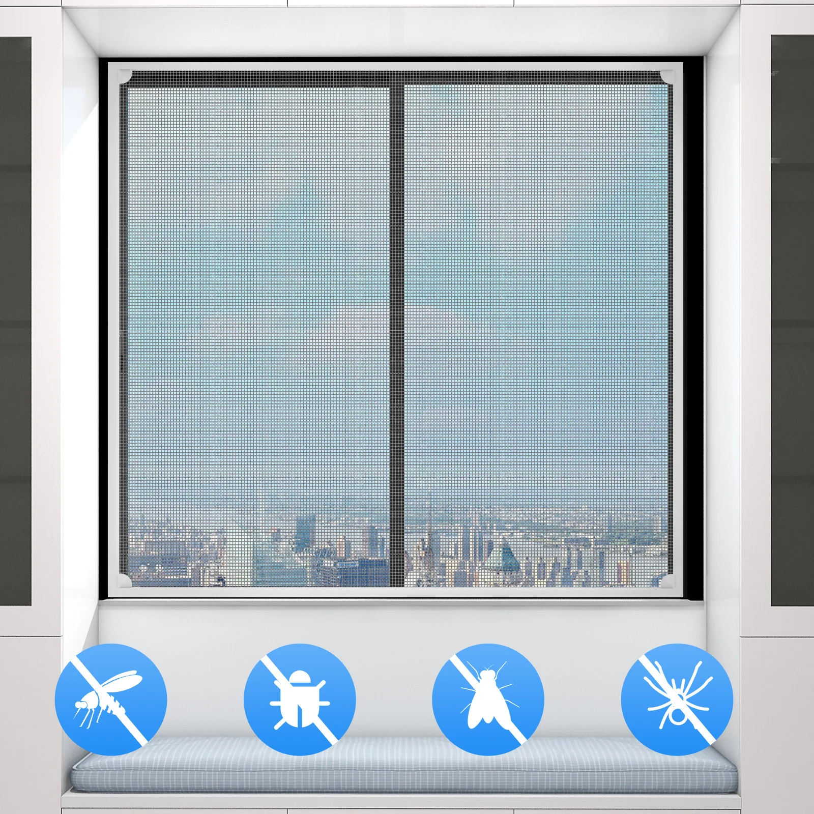 

Magnetic Window Screen Fiberglass Mesh Detachable Protective Window Cover Fine Filtration House Screen Net Easy Install