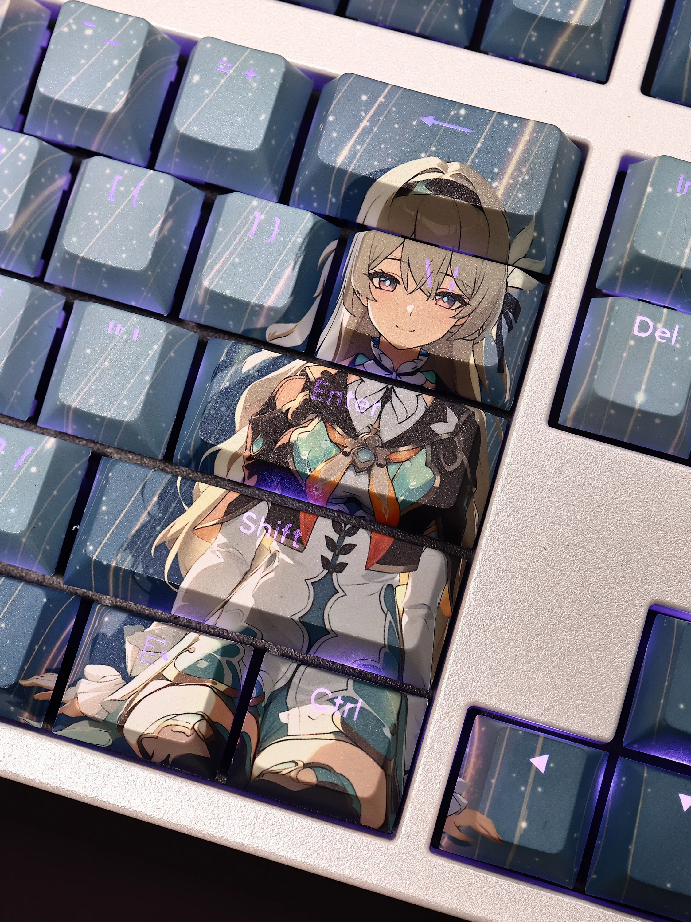 Firefly 108 Keycap Honkai Star Rail PBT DYE Sublimation Light Transmitting Cherry Switch Cross Key Cover Mechanical Keyboard