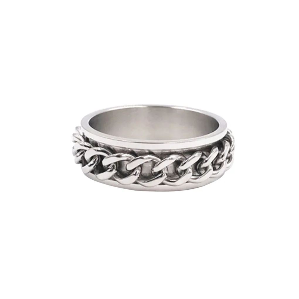 Bague en acier inoxydable pour hommes et femmes, bague de fiançailles, accessoires de bijoux, taille britannique