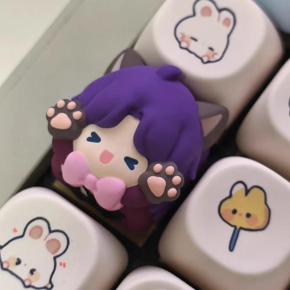 

Anime Keycaps Love and Deepspace Xavier/Zayne/Rafayel/Sylus Cosplay Cat Artisan Keycaps for Mechanical Keyboard Caps Gamer Gifts