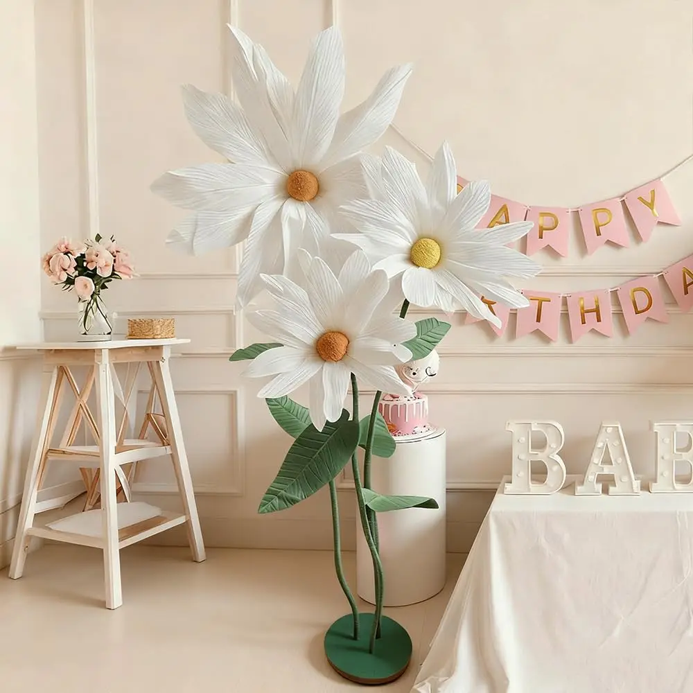

Maytopia Artificial Giant Flowers For Decoration, Large Daisy Flowers Paper Flowers Daisy Decor For Wedding Reception Arrangemen